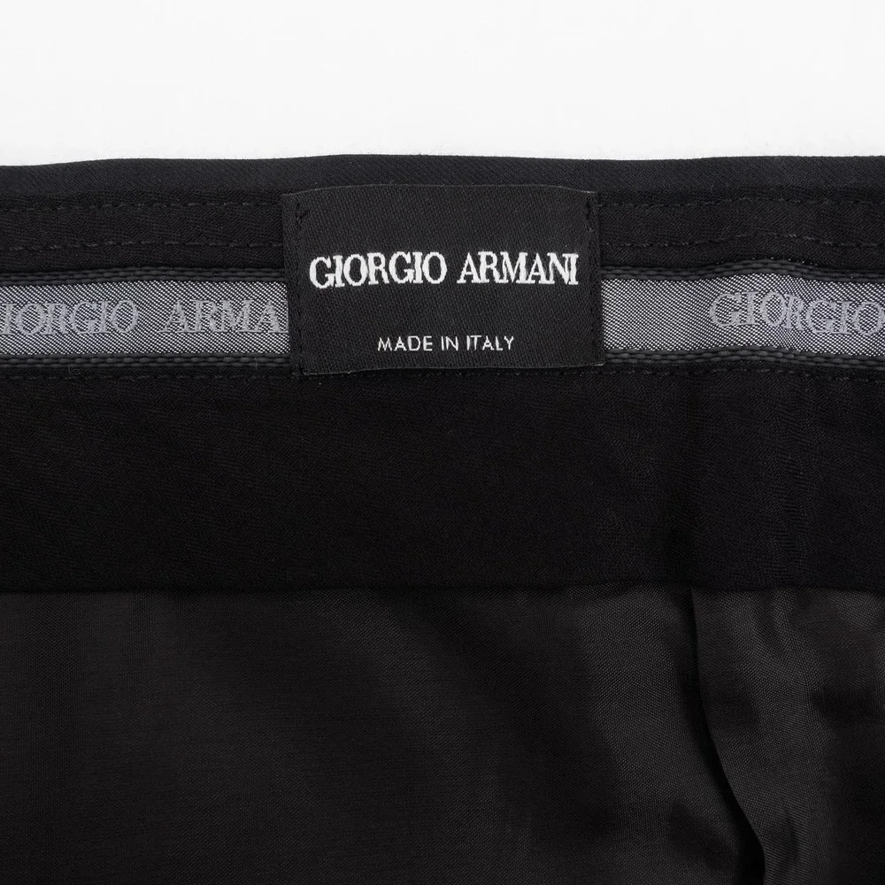 NWOT Giorgio Armani Virgin Wool Cashmere Dress Pants Men's 48 Black